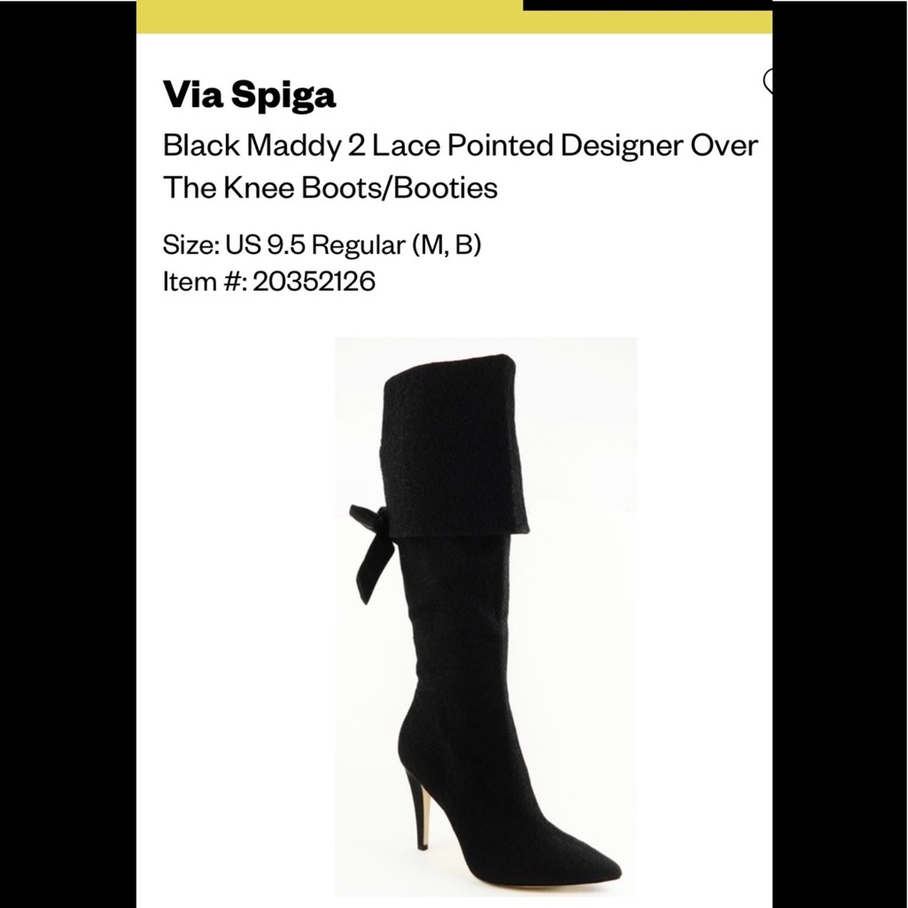 Via Spiga
Black Maddy 2 Lace Pointed Designer Over
The Knee Boots